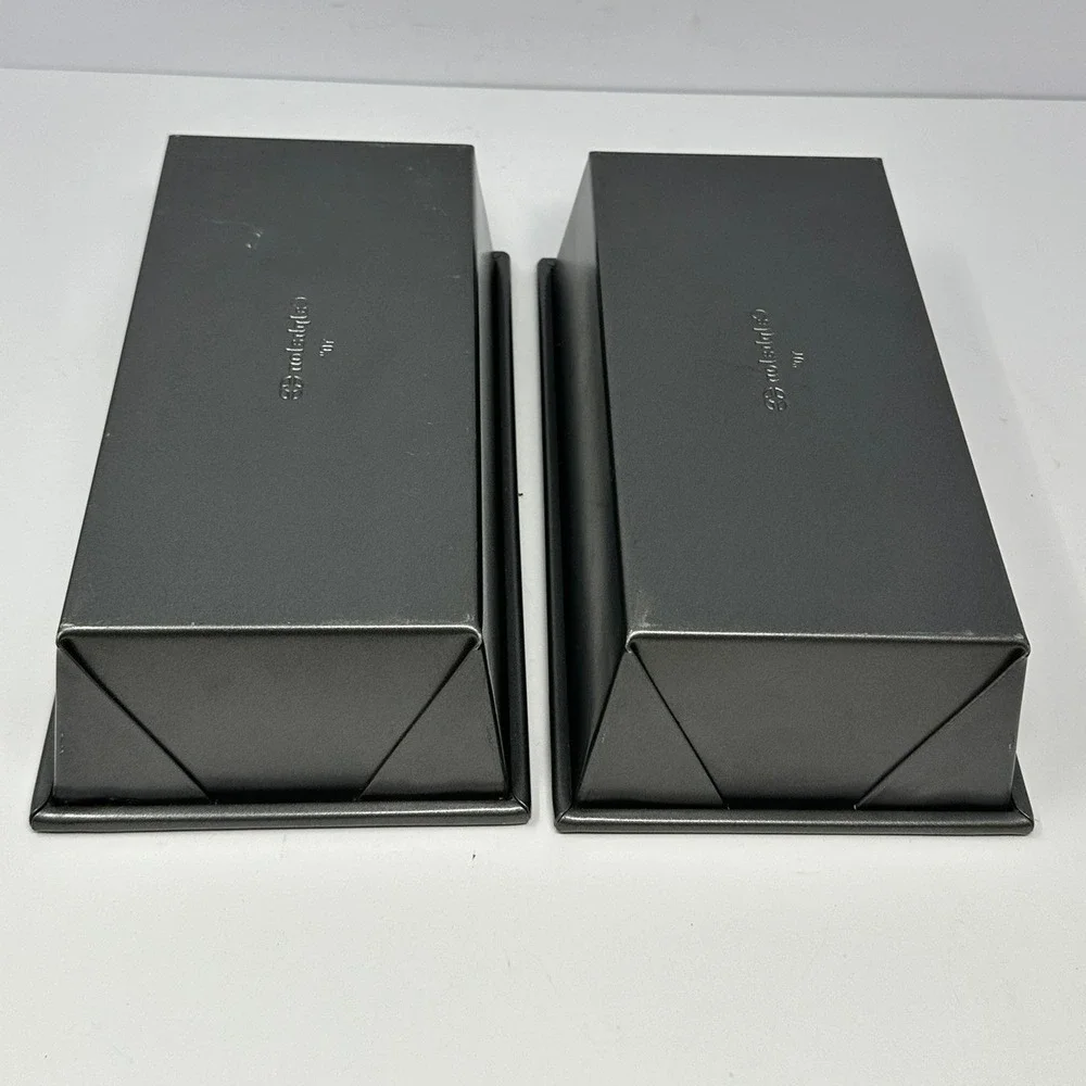 Calphalon 10 Inch Loaf Pan Set of 2 Dark Grey Nonstick Steel Bread Bakeware B9